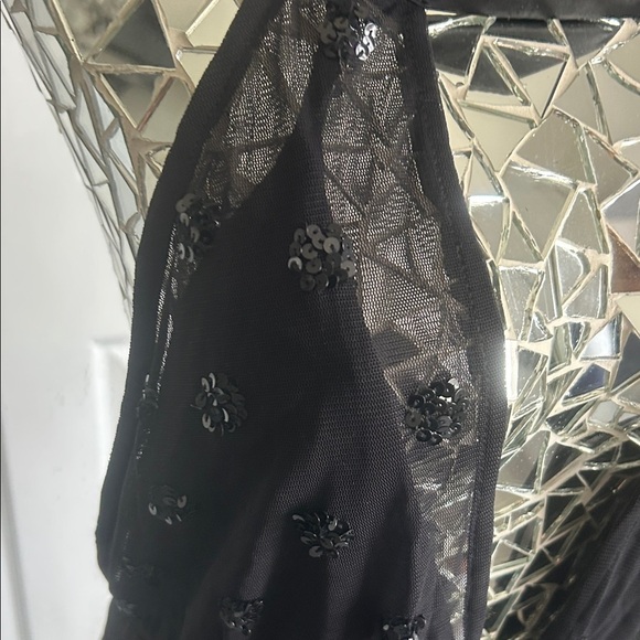 Free People Intimately Body Mesh Sexy Black Halter Maxi Low V Neck Halter Dress - Picture 6 of 14